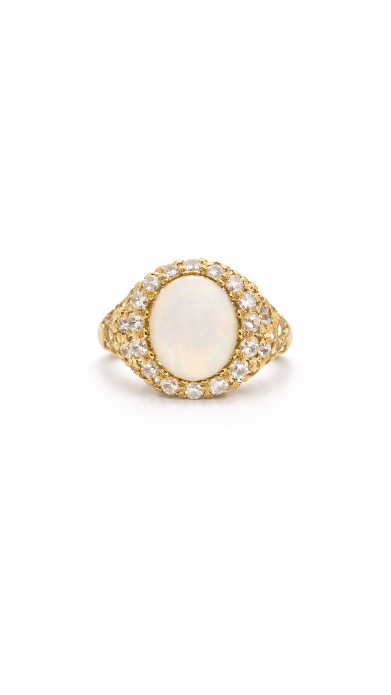 19th Century Gold Opal & Diamond Ring