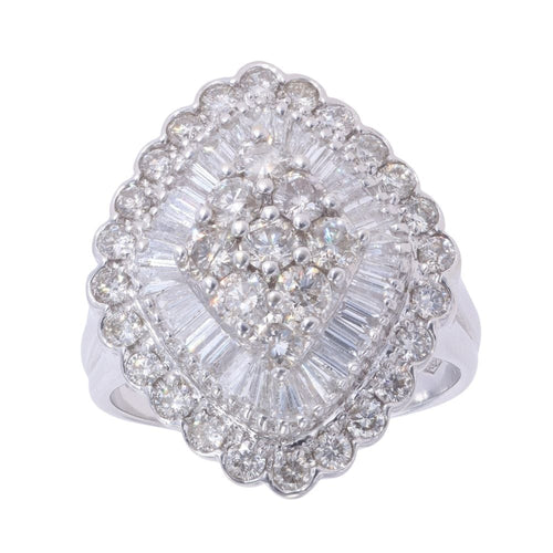 18ct White Gold 2.00ct Diamond Cluster Ring
